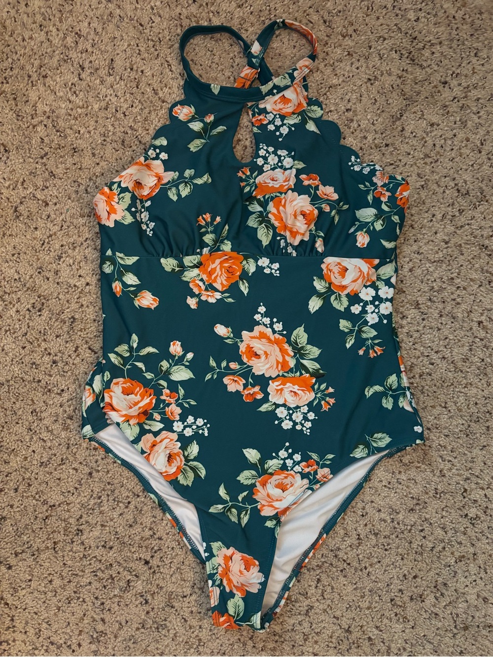 Women’s Teal Floral One-Piece Swimsuit